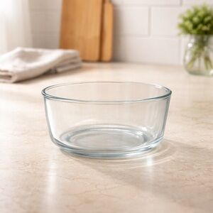 Vintage 1 QT Pyrex Clear Glass with Blue Tint Mixing Bowl